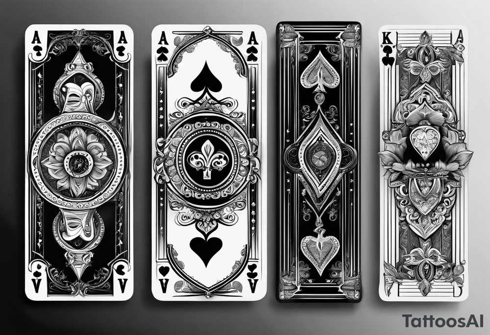 Jack of cards playing card with different details tattoo idea