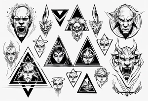 Face claw triangle tattoo idea