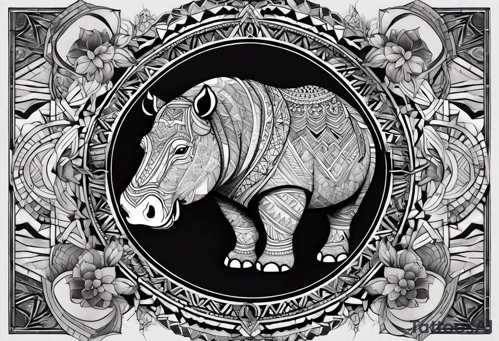Very asymmetrical, +geometric pattern, with realistic full moon, with hippo at side look, +tribal, +geometric, +inkart , +blackwork, +grey scale, + sketch
with wintersweet flower bud, +inkart touch, +for men, detailed , combined favourite tattoo idea