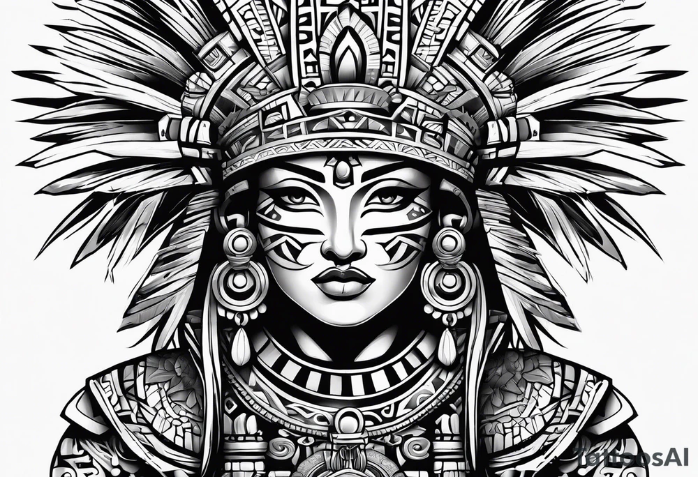 aztec theme tattoo idea
