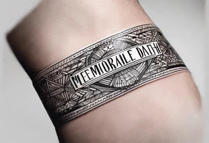 armband with these words: memorable life honorable death tattoo idea