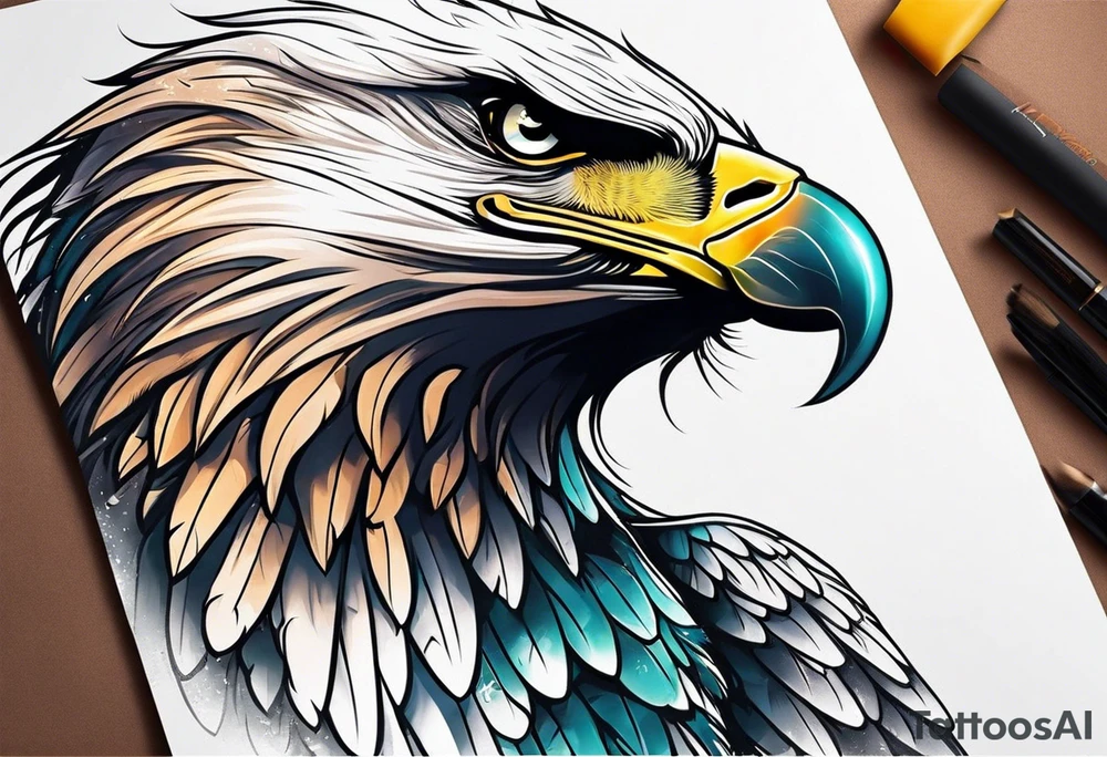 eagle flying tattoo idea