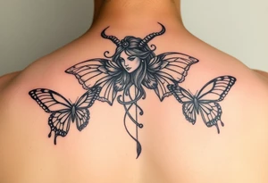 Capricorn female goddess wealthy earthy butterflies world money wisdom tattoo idea