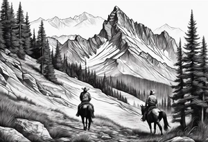 Mountains cowboy tattoo idea