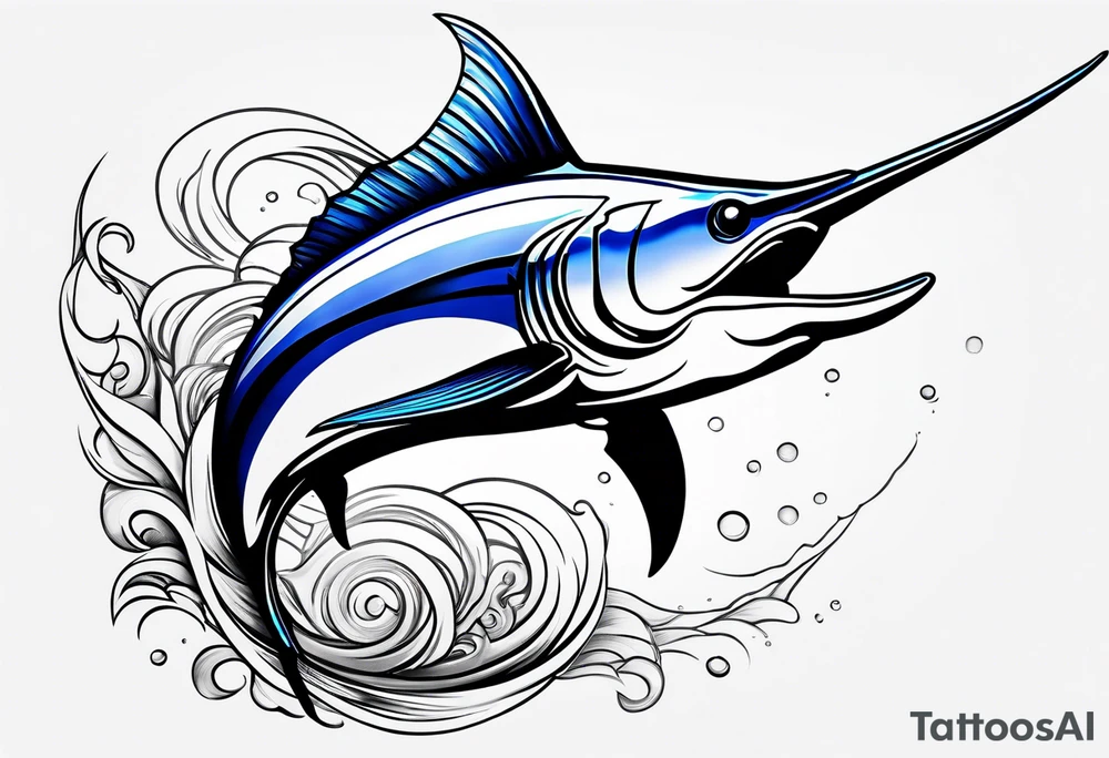 blue marlin tattoo idea