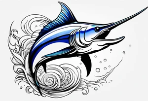 blue marlin tattoo idea