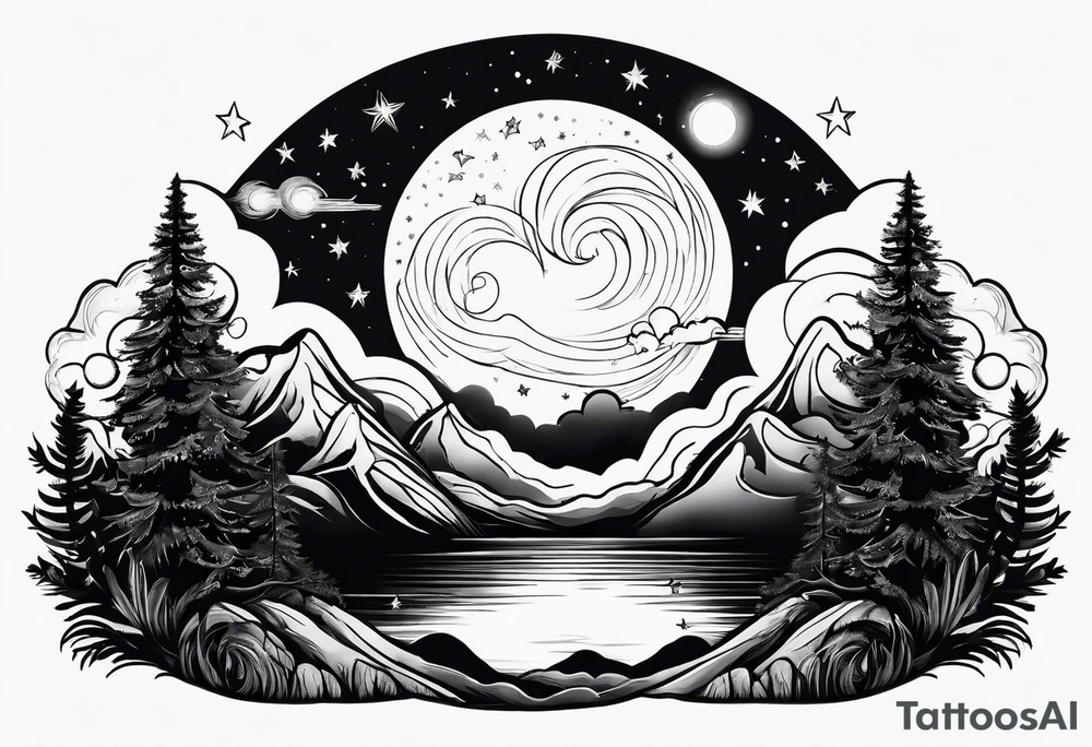 Night sky tattoo idea