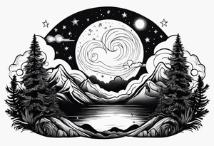 Night sky tattoo idea
