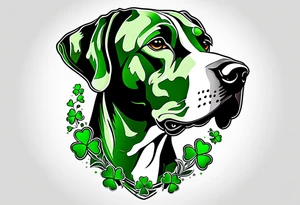 Ireland shamrock Great Dane green love travel tattoo idea