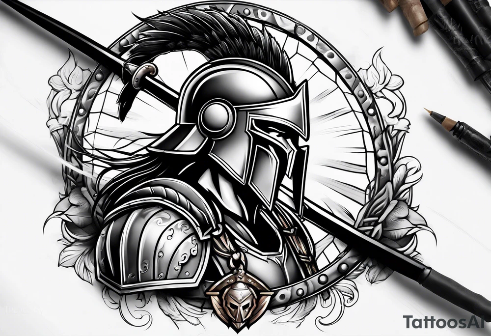 spartan warrior tattoo idea