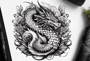 Mushroom dragon tattoo idea