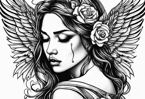 Crying angel tattoo idea