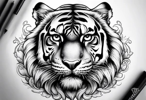 tiger in clouds tattoo idea