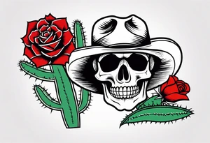 red rose, Mexican hat,  cactus, except skull tattoo idea