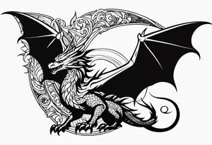 Silhouette wyvern tattoo idea