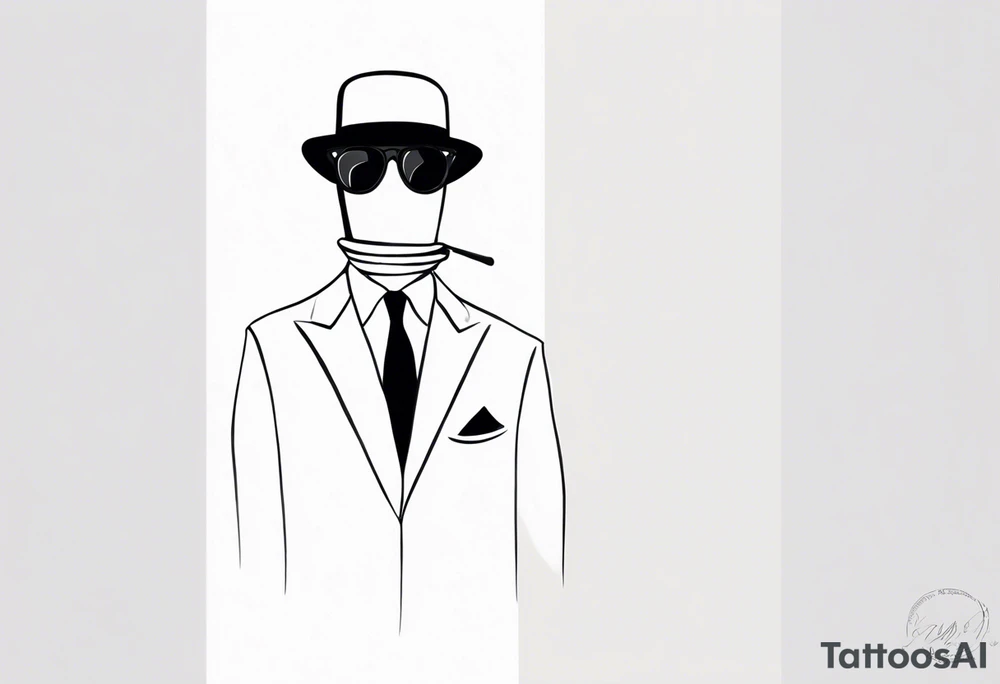 The drawing “the invisible man” by rene magritte tattoo idea