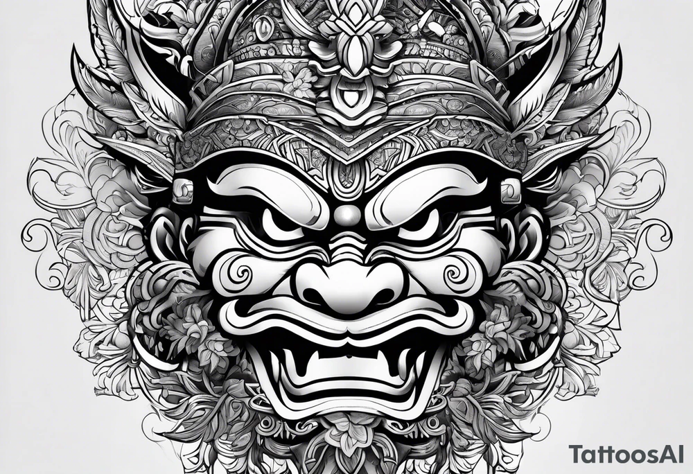 Barong mask tattoo idea
