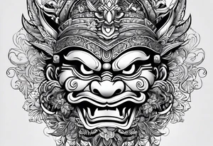 Barong mask tattoo idea