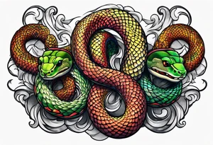 Three headed snake arm sleeve tattoo idea