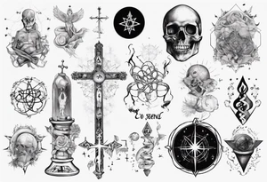 The study of human body and religion combined with emphasis on science tattoo idea