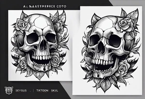 Bold Neo traditional animal skull broken tattoo idea