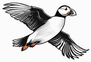 a flying puffin 
 - (mostly black coloured) forarm Tattoo tattoo idea
