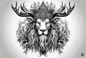 Leshy with Russian pattern tattoo idea