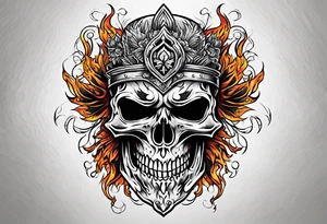 burning skull tattoo idea