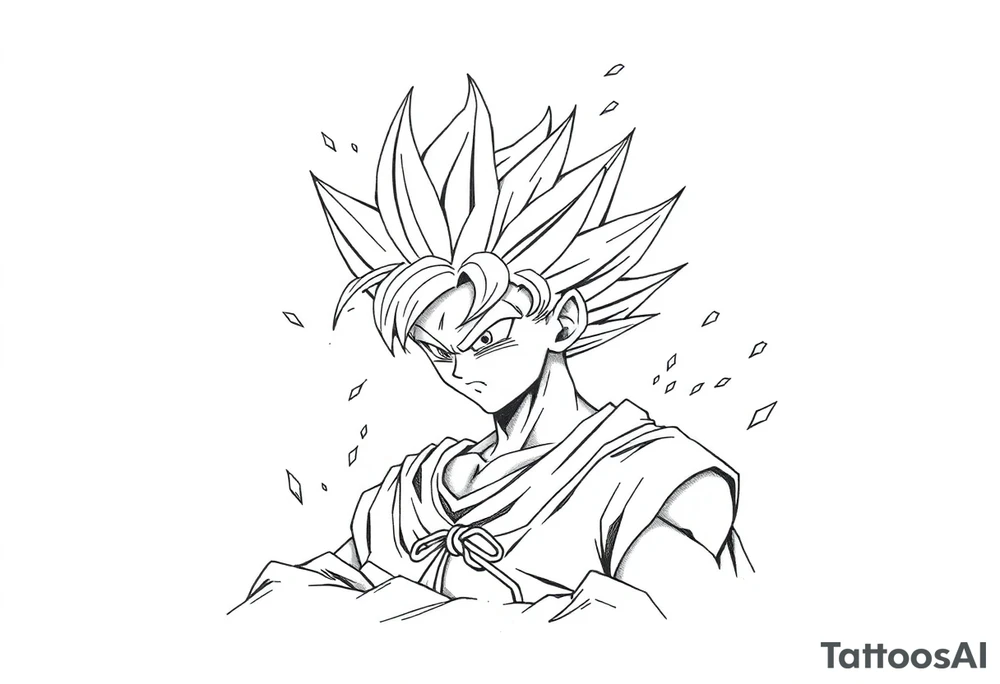 legendary dragonball z scene with energy aura and power effects tattoo idea