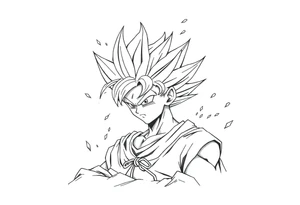 legendary dragonball z scene with energy aura and power effects tattoo idea