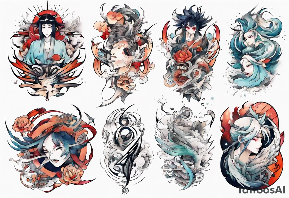 Abstract anime tattoo tattoo idea