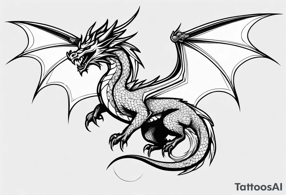 Dragon flying tattoo idea