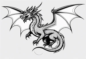 Dragon flying tattoo idea