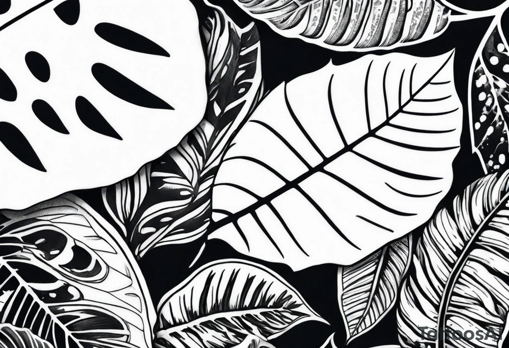 Monstera avec serpent tattoo idea