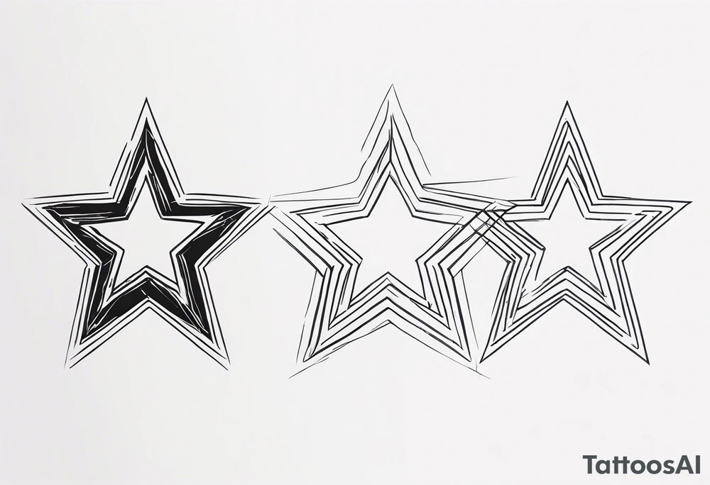 Stages of a star tattoo idea
