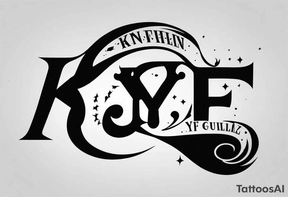 KYDF in bold tattoo idea