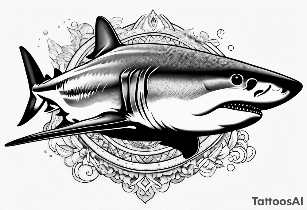 tiger shark with cool texture pattern top view tattoo idea tiger shark with cool texture pattern top view tattoo idea