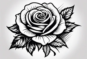 clock with a rose tattoo idea