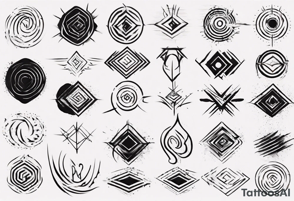A lot of Brush stroke lines tattoo idea