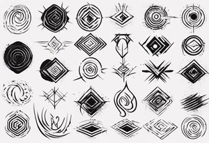 A lot of Brush stroke lines tattoo idea