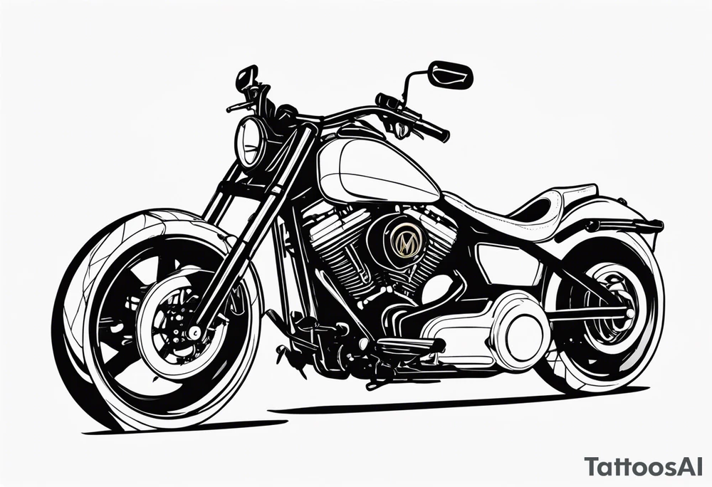 Harley with apehangers tattoo idea