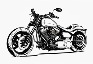 Harley with apehangers tattoo idea
