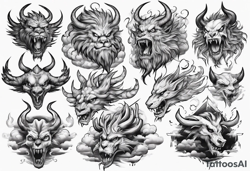clouds beast challenge tattoo idea