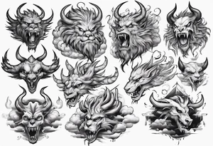 clouds beast challenge tattoo idea