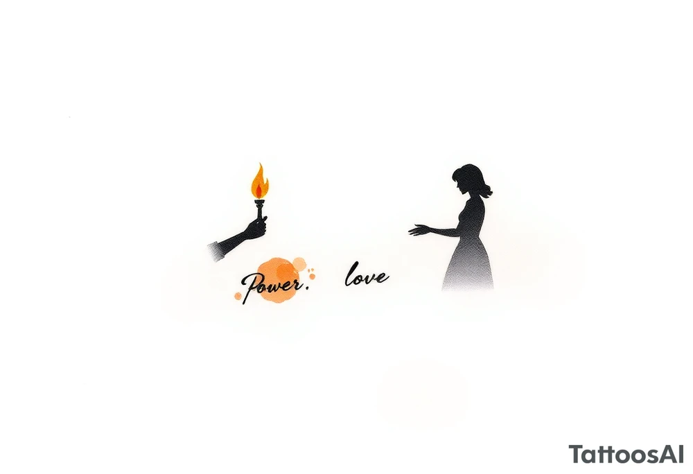 Silhouette of grandmother, mother and daughter passing a flame from oldest to youngest with the flame growing as it goes. Make the flame in watercolor motif and the silhouettes simple. Incorporate the words power, love and sound mind. Or 2 Timothy: 5-7 tattoo idea