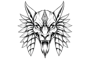 powerful majestic muscle anubis Egyptian god face without eyes tattoo idea