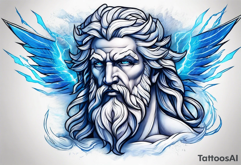 Zeus, blue lightning tattoo idea