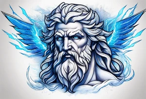 Zeus, blue lightning tattoo idea