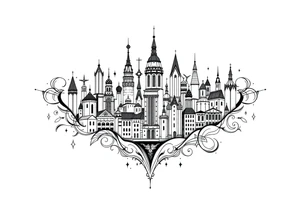 Magical city tattoo idea