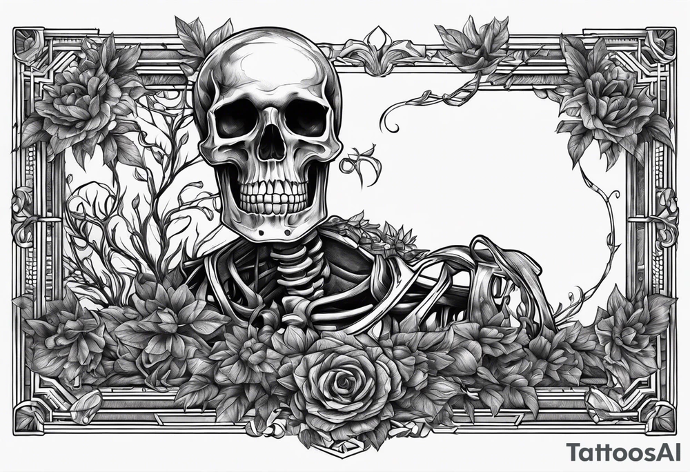 Skeleton front lever tattoo idea